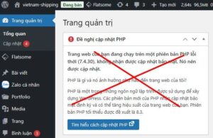 khắc phục lỗi cập nhật php trong wordpress